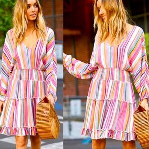 Stripe midi dress NEW by la miel‎